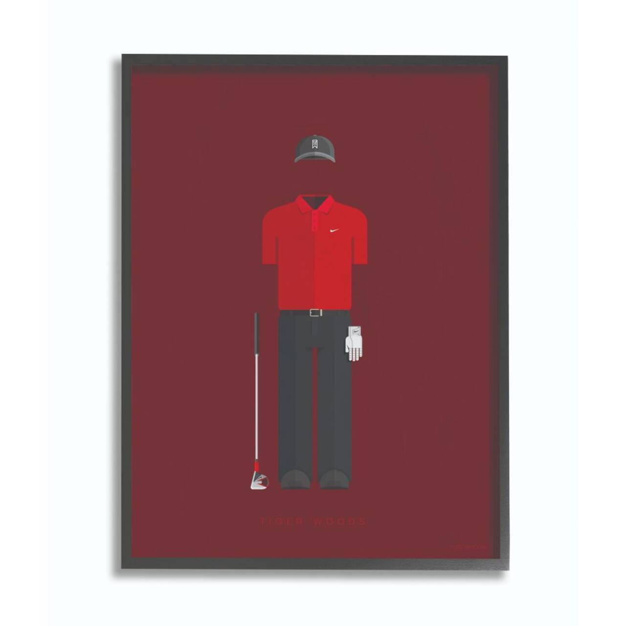 Stupell Industries Tiger Woods Fashion Design Wall Accent with Black Frame